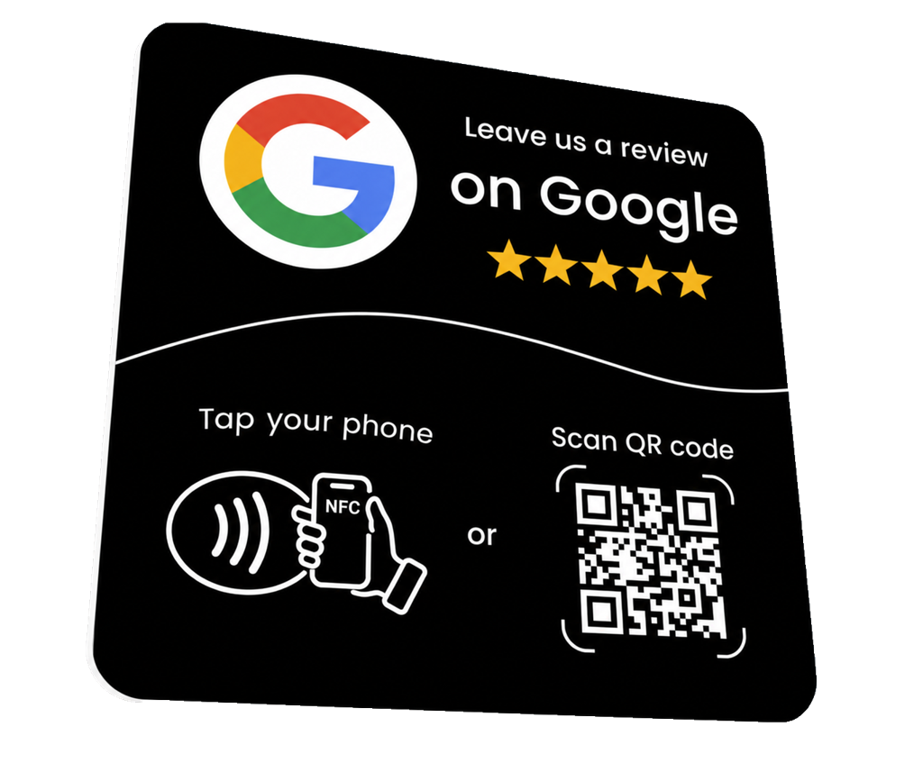 SMRS black Google review card